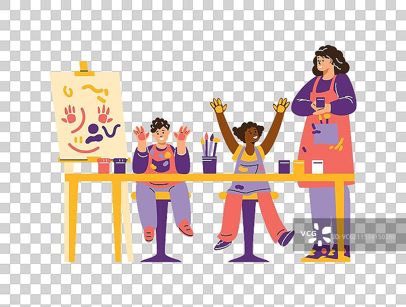 儿童艺术疗法：手指画图片素材