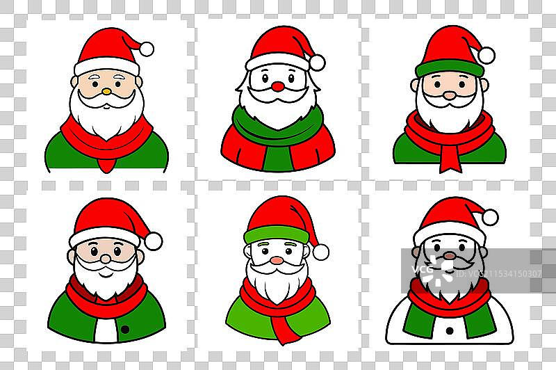 圣诞快乐圣诞老人图标设计集图片素材