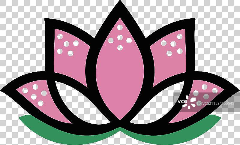 莲花连续线条图图片素材