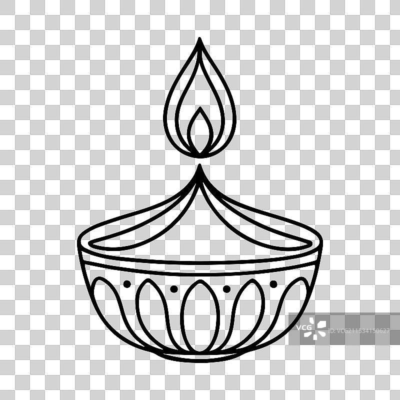 排灯节线条艺术简约画作图片素材