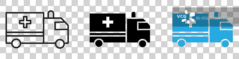救护车图标细线设计图片素材