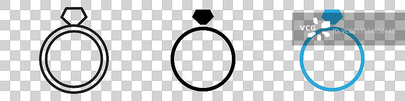 钻戒图标，细线风格图片素材