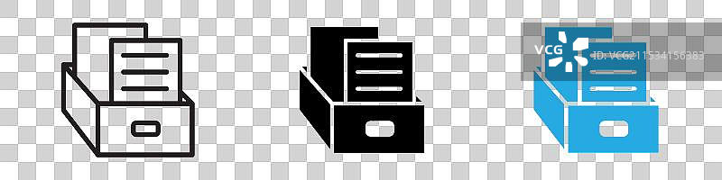 文件夹图标，细线风格图片素材