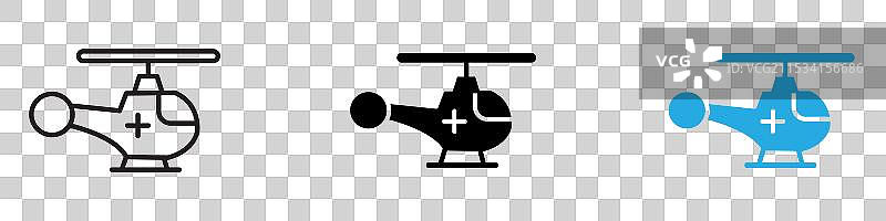 直升机图标，细线风格图片素材