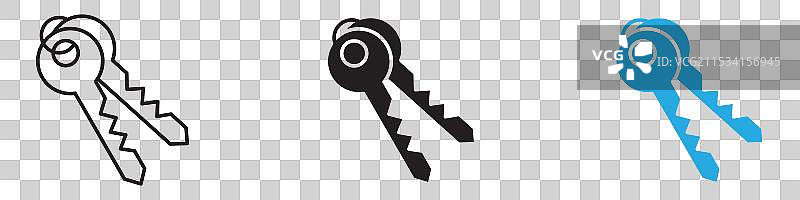 钥匙图标细线设计图片素材