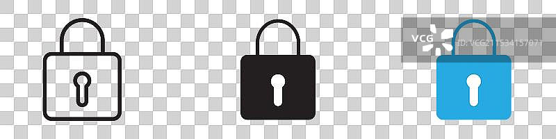 锁图标，细线设计图片素材