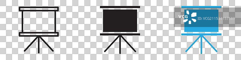 演示板图标，细线风格图片素材