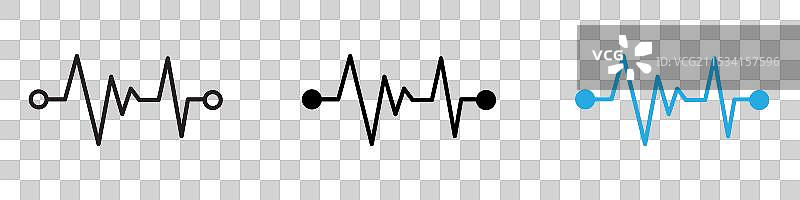 脉冲图标细线设计图片素材