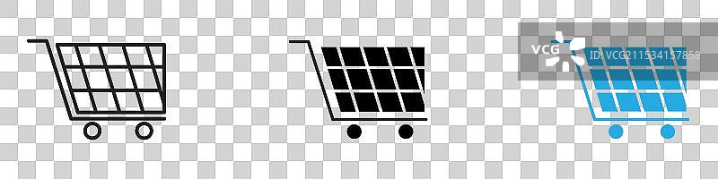 购物篮图标，细线风格图片素材