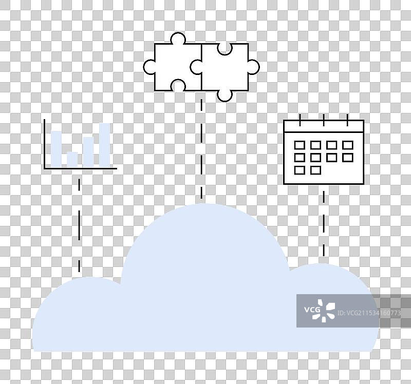 云计算集成以拼图形式呈现图片素材