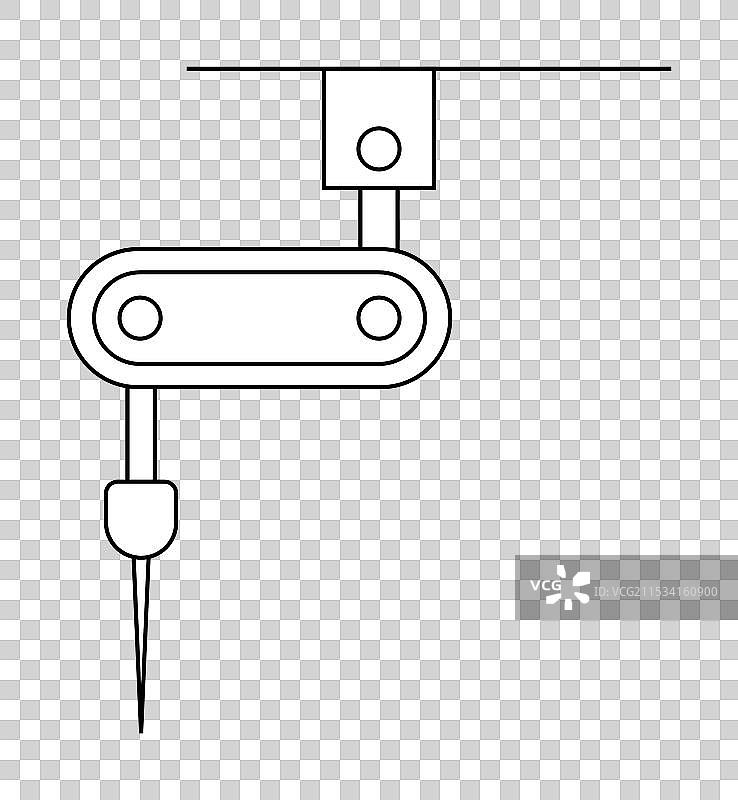 精简的精密钻孔机示意图图片素材