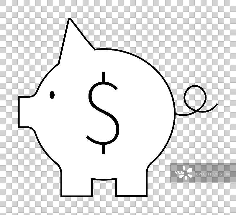 带有美元符号的储蓄罐轮廓图片素材