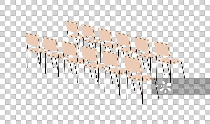 整齐排列的教室或会议椅图片素材