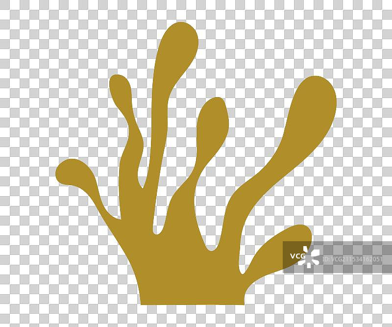 抽象的金色有机形状，类似海藻图片素材