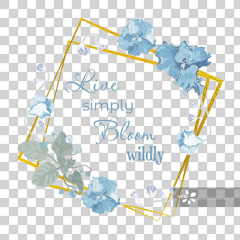 孤立的花环，手绘非洲紫罗兰图片素材