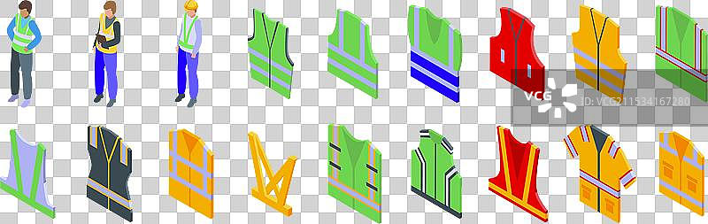 安全背心图标集 建筑工人图片素材