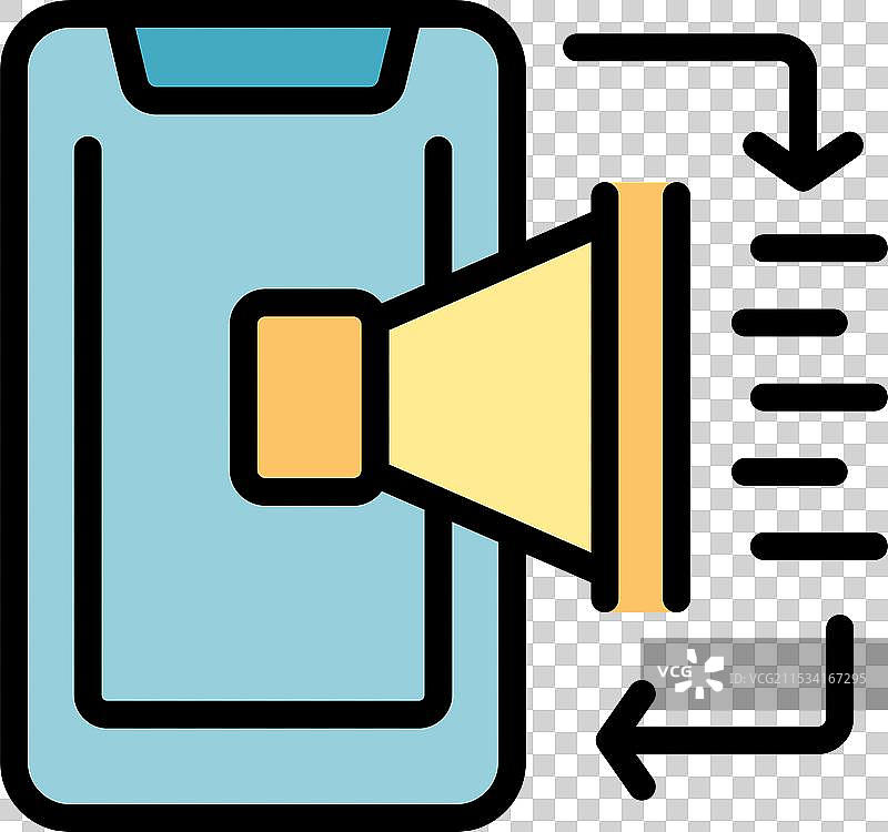 智能手机音量增大，带箭头指示图片素材