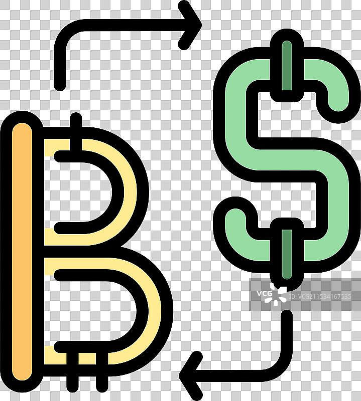 比特币与美元符号在区块链中交换图片素材