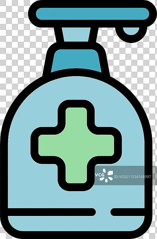带有十字标志的消毒剂分配瓶图片素材