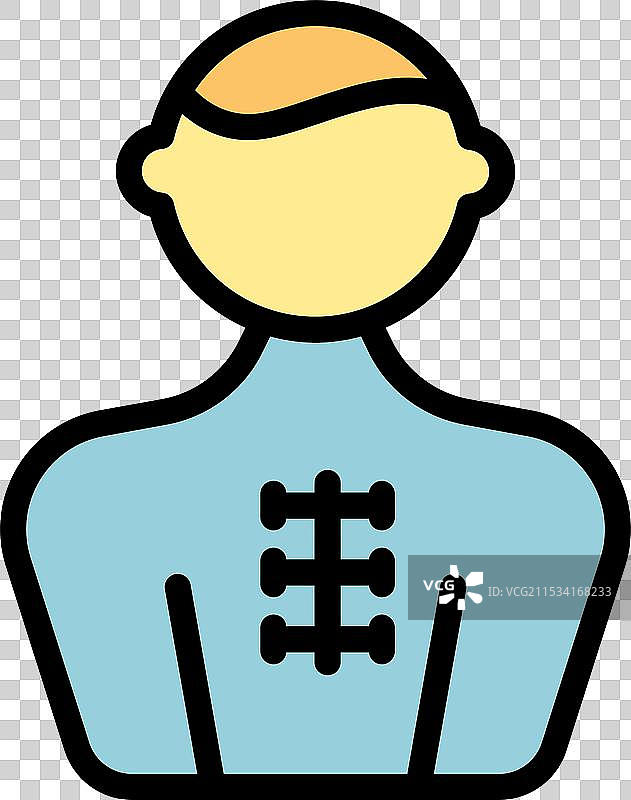 患者在体检中展示脊柱受伤情况图片素材