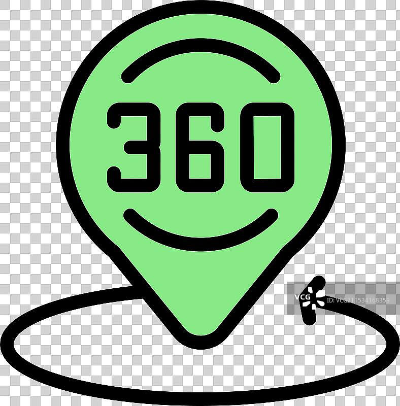 绿色360度定位图标图片素材