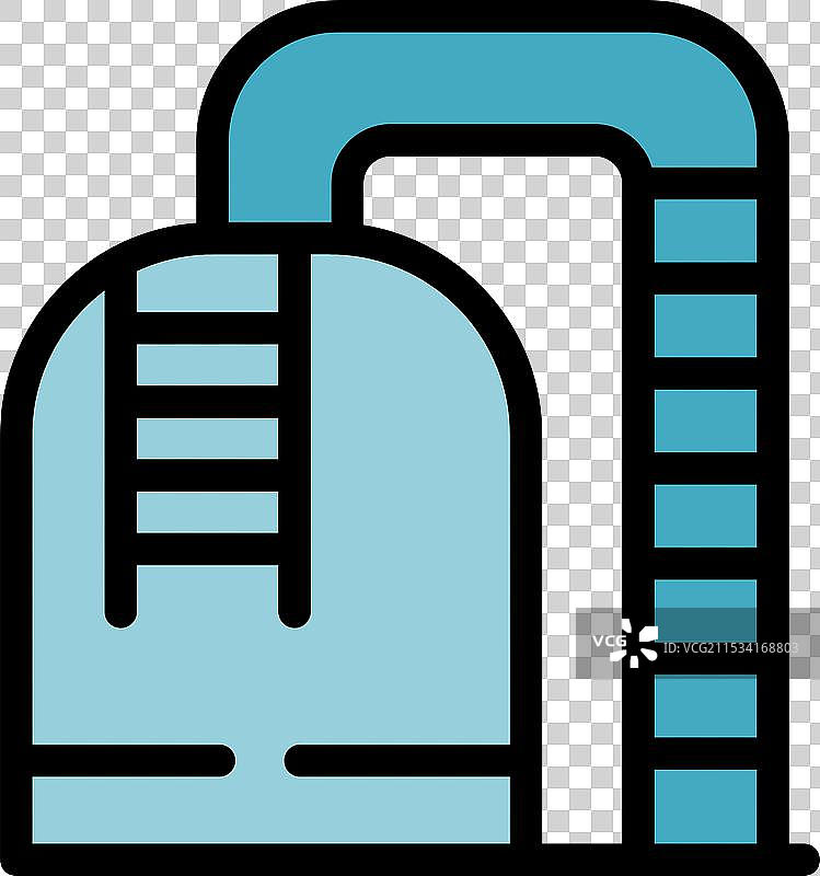 储存清水的水塔和金属梯子图片素材