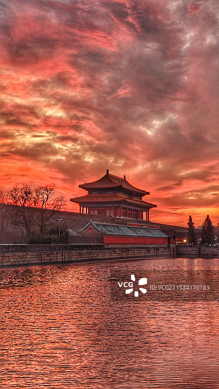 故宫的火烧云图片素材