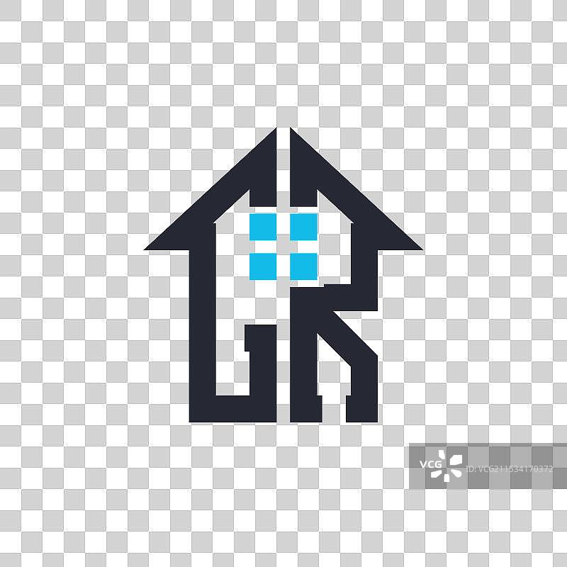 创意字母CR的房屋标志设计图片素材