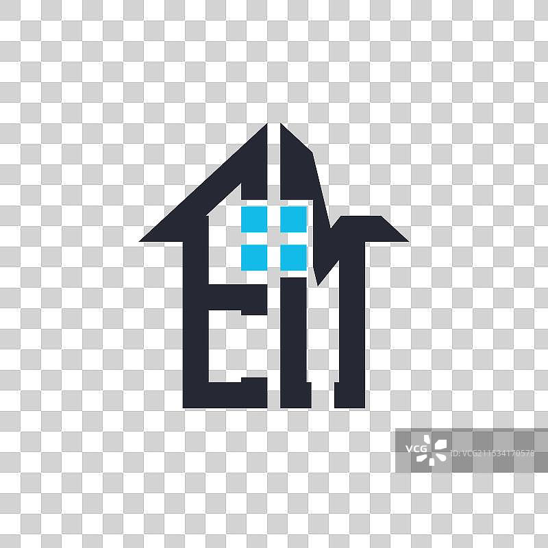创意字母EM的房屋标志设计图片素材