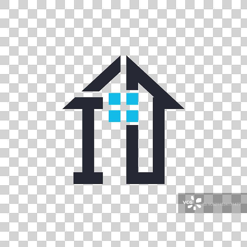 创意字母IO的房屋标志设计图片素材