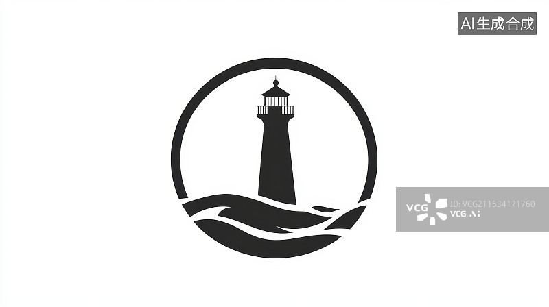 【AI数字艺术】灯塔剪影图片素材