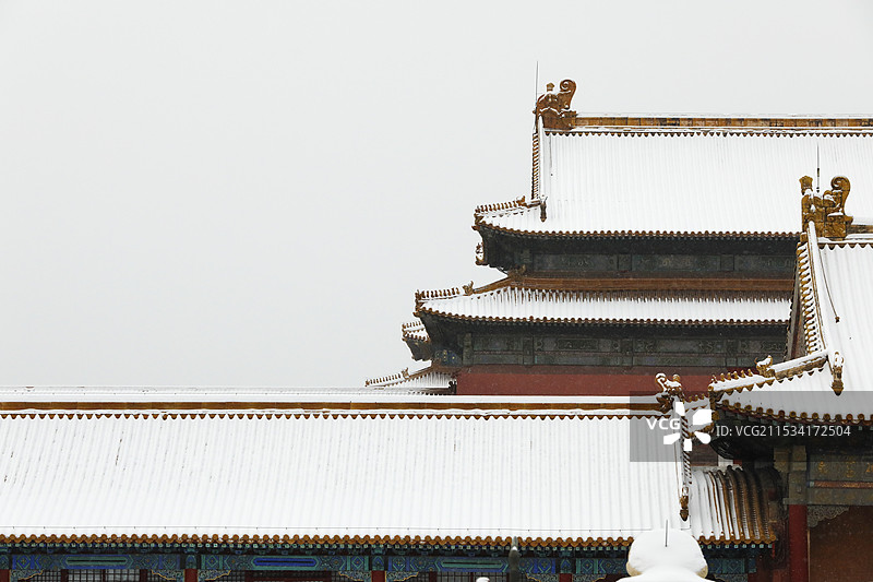 雪中紫禁城图片素材