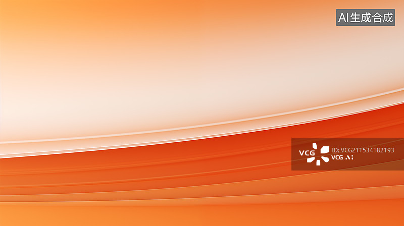 【AI数字艺术】柔和的橙色波浪形线条抽象背景图片素材
