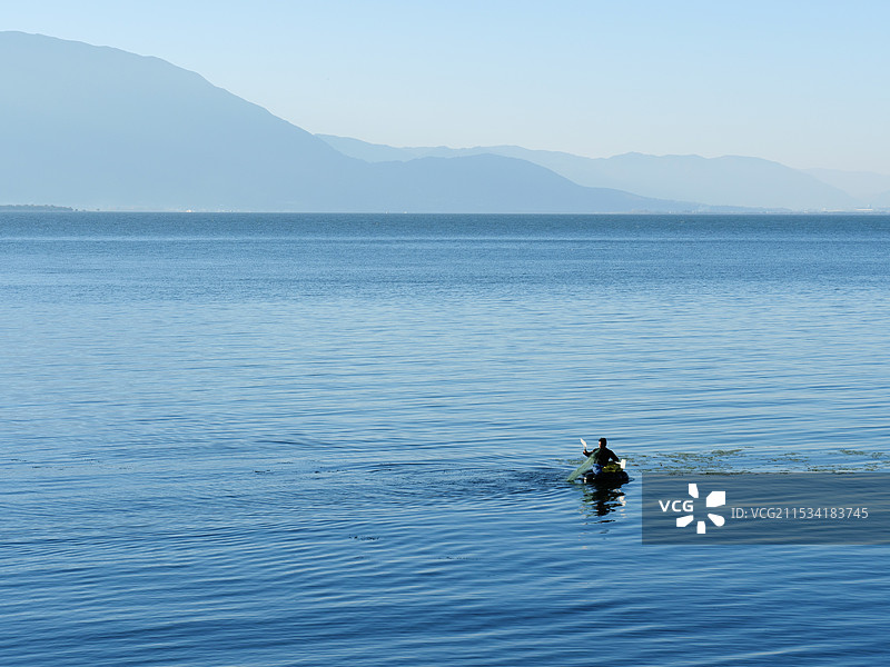 洱海渔民2图片素材