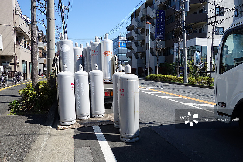 丙烷气体收集和分配操作图片素材