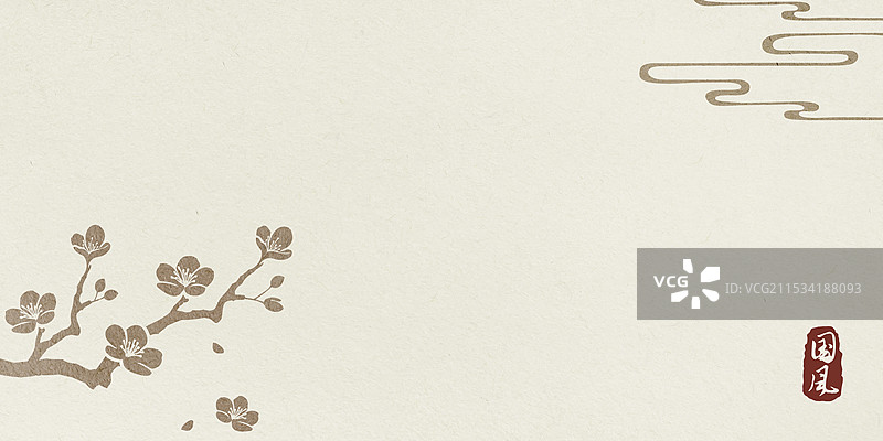 梅花中式背景设计模板图片素材