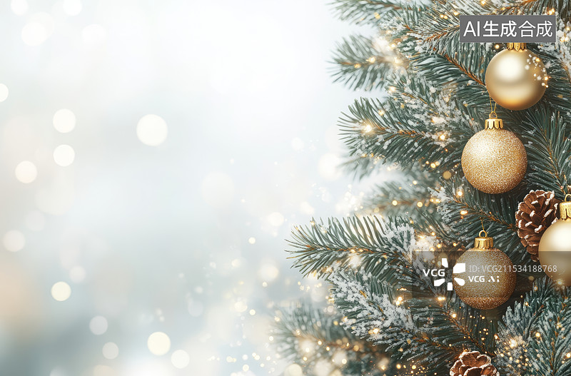 【AI数字艺术】圣诞节圣诞树壁纸背景图片素材