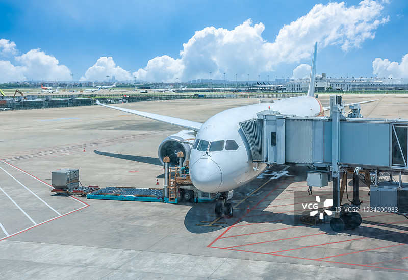 机场停机坪上的飞机图片素材