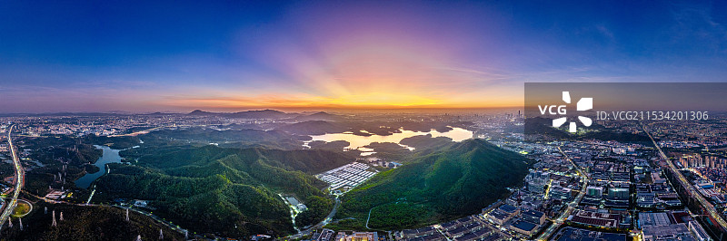 东莞同沙生态公园晚霞图片素材