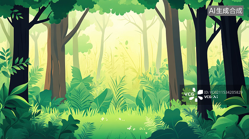 【AI数字艺术】幽静的森林小路图片素材