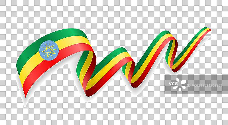埃塞俄比亚国旗波浪抽象背景图片素材