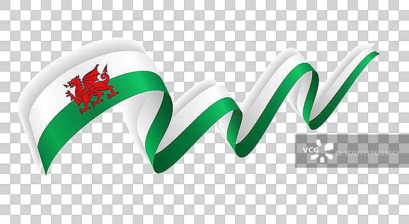 威尔士国旗波浪形抽象背景图片素材