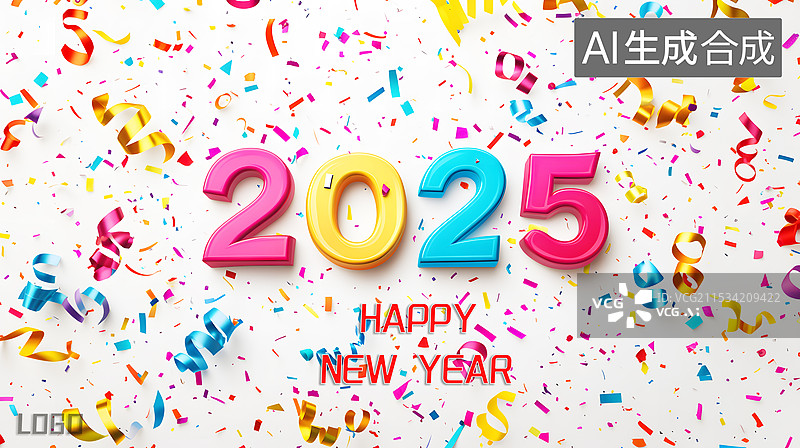 【AI数字艺术】AIGC：2025新年 元旦海报背景图片素材