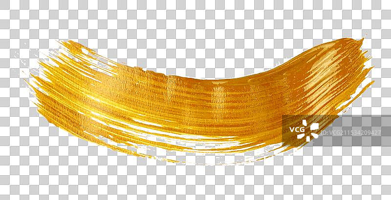 白色背景上的弯曲金色笔触图片素材
