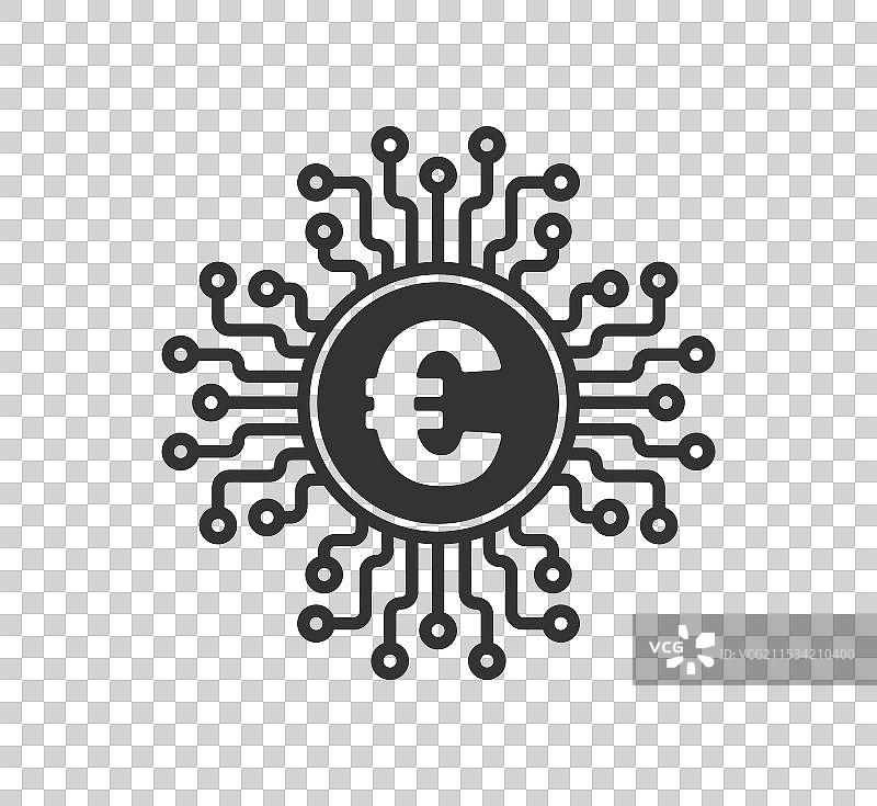 欧元数字在线货币图标符号网络加密图片素材