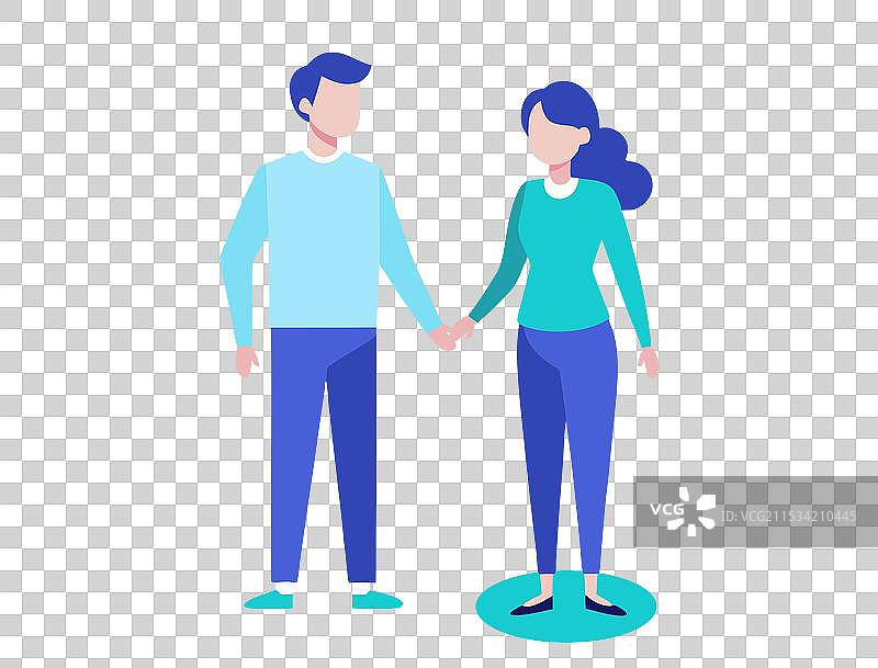 一对情侣手牵手图片素材