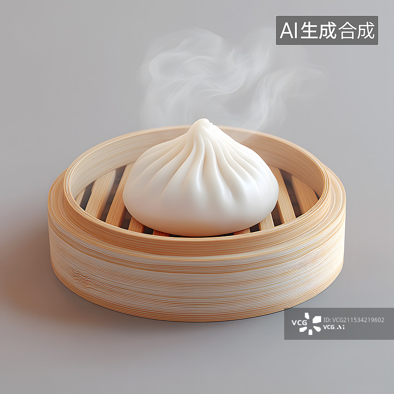 【AI数字艺术】AIGC：3D卡一屉热气腾腾的猪肉大包 包子图片素材