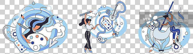 艺术想象力，艺术与手工艺交织在一起图片素材