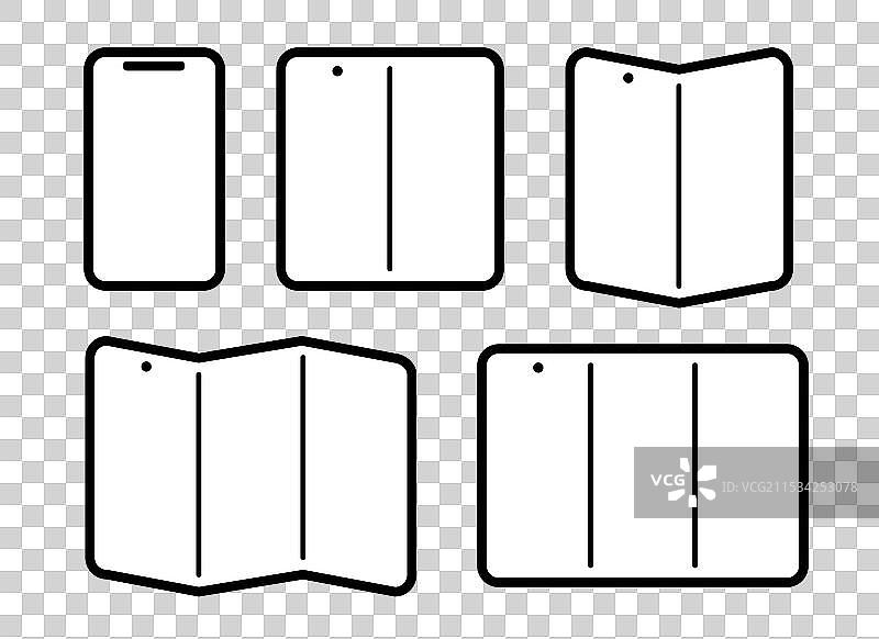 三折叠可折叠手机图标集图片素材