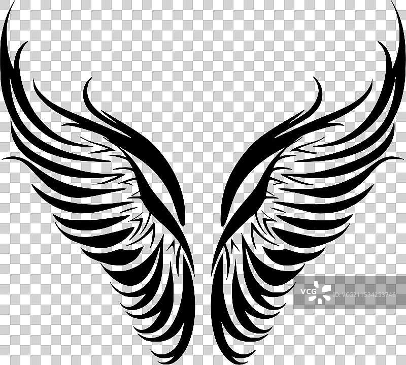 天使翅膀 - 极简和简单的轮廓图片素材